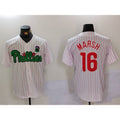 Philadelphia Phillies #16 Brandon Marsh White Green Puhics Cool Base Stitched Jersey 2