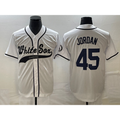 Chicago White Sox #45 Michael Jordan White Puhics Cool Base Stitched Jersey