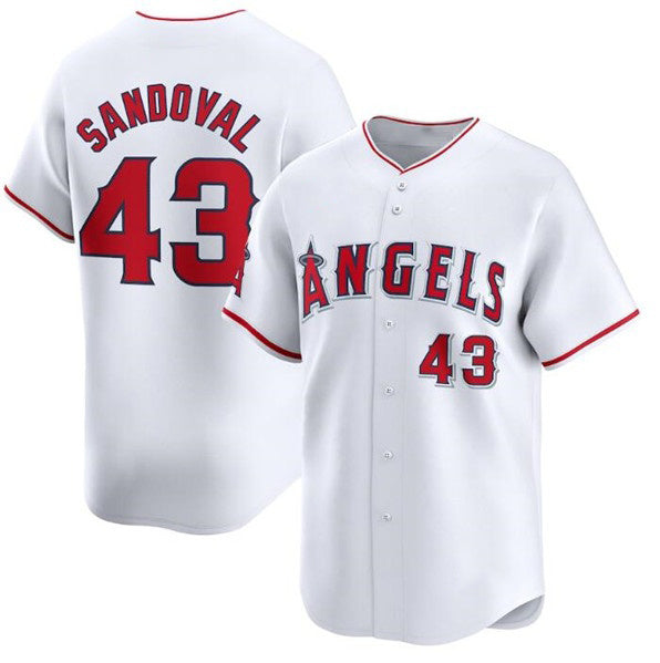 Los Angeles Angels #43 Patrick Sandoval White Puhics Home Limited Stitched Jersey