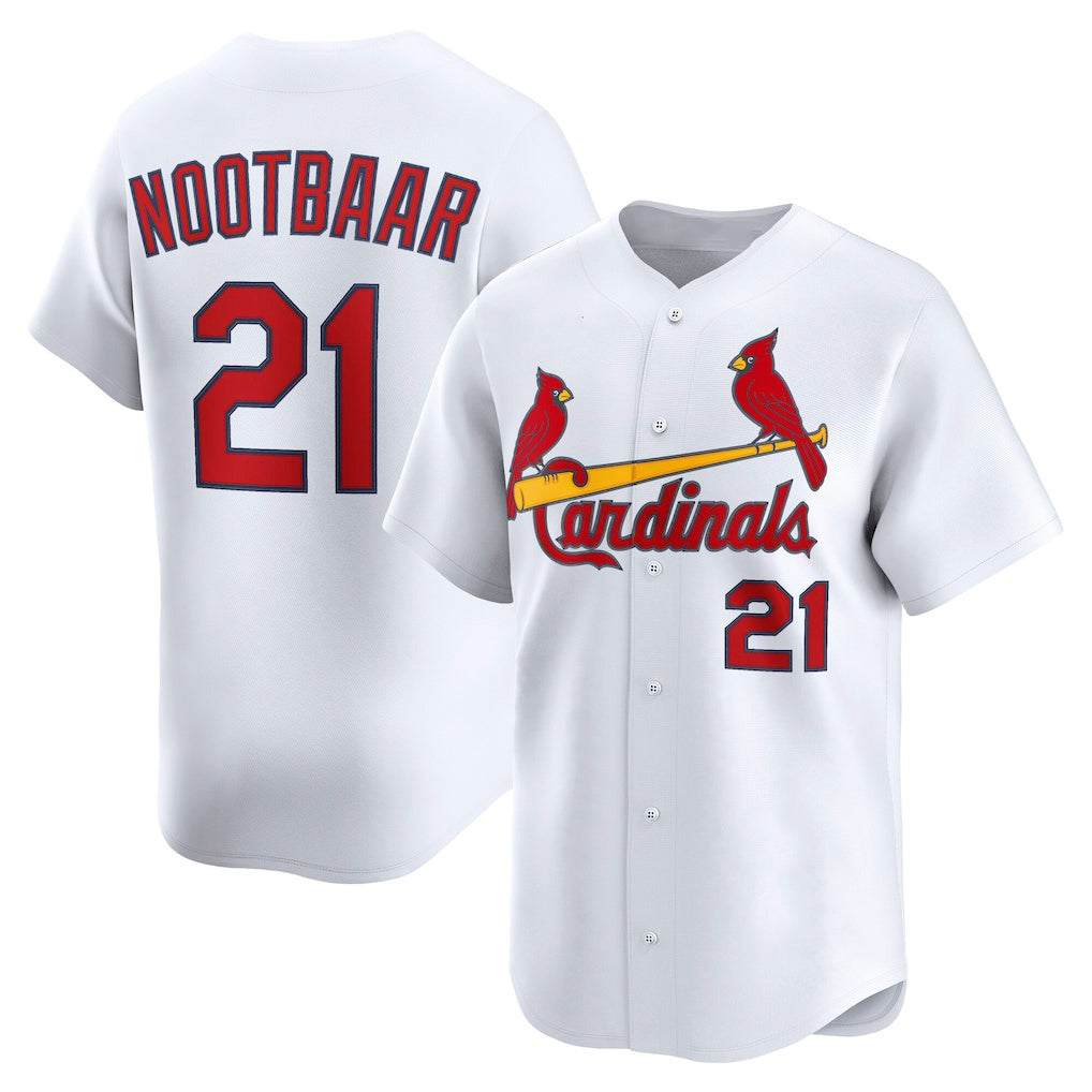 St. Louis Cardinals #21 Lars Nootbaar White Puhics Home Limited Player Jersey
