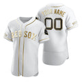 Custom Boston Red Sox White Puhics Stitched Flex Base Edition Jersey