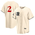 Texas Rangers #2 Marcus Semien Cream Puhics 2023 City Connect Cool Base Stitched Jersey