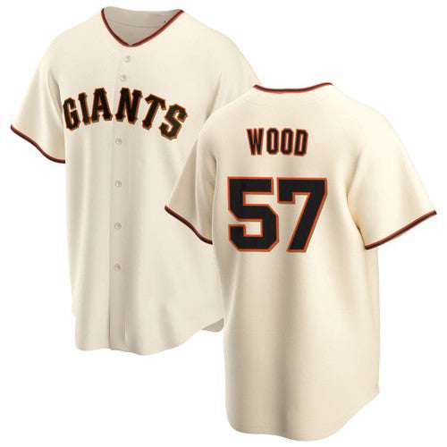 San Francisco Giants #57 Alex Wood Cream Puhics Home Jersey