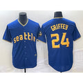 Seattle Mariners #24 Ken Griffey Blue Puhics 2023 City Connect Cool Base Stitched Jersey
