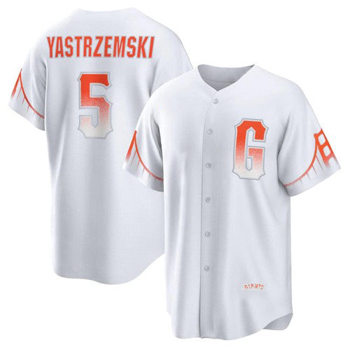 San Francisco Giants #5 Mike Yastrzemski White Puhics 2021 City Connect Cool Base Jersey