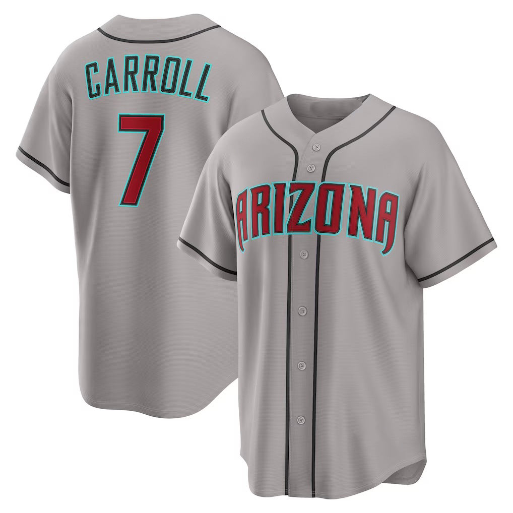 Arizona Diamondbacks #7 Corbin Carroll Gray Puhics Road Replica Jersey