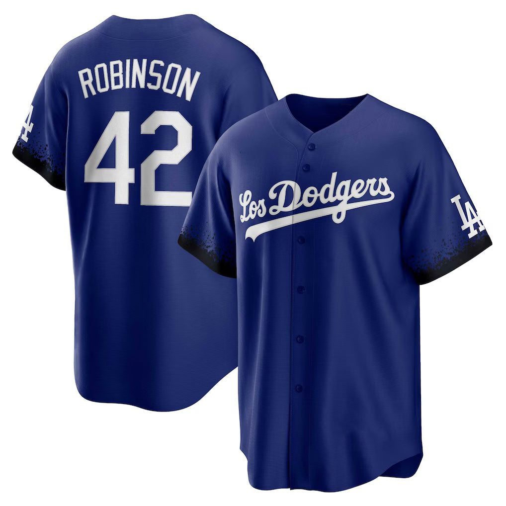 Los Angeles Dodgers #42 Jackie Robinson Royal Puhics City Connect Replica Player Jersey
