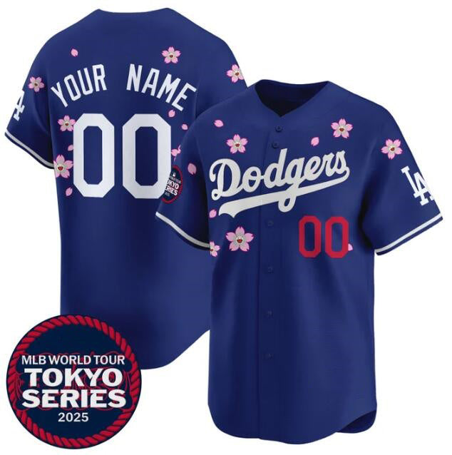 Custom Los Angeles Dodgers Active Player Royal Puhics 2025 Tokyo Series Limited Stitched Jersey