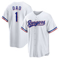 Texas Rangers #1 Dad Home White Puhics Replica Jersey