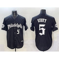 Philadelphia Phillies #5 Bryson Stott Black Puhics Gothic Vapor Limited Stitched Jersey