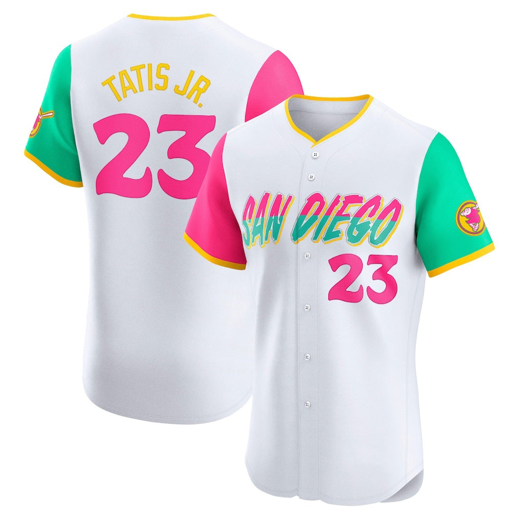 San Diego Padres #23 Fernando Tatis Jr. White Puhics City Connect Elite Jersey