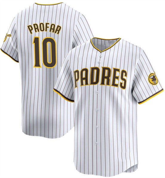 San Diego Padres #10 Jurickson Profar White Puhics 2024 Home Limited Stitched Jersey