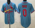 St Louis Cardinals #0 Masyn Winn Blue Puhics Cool Base Jersey