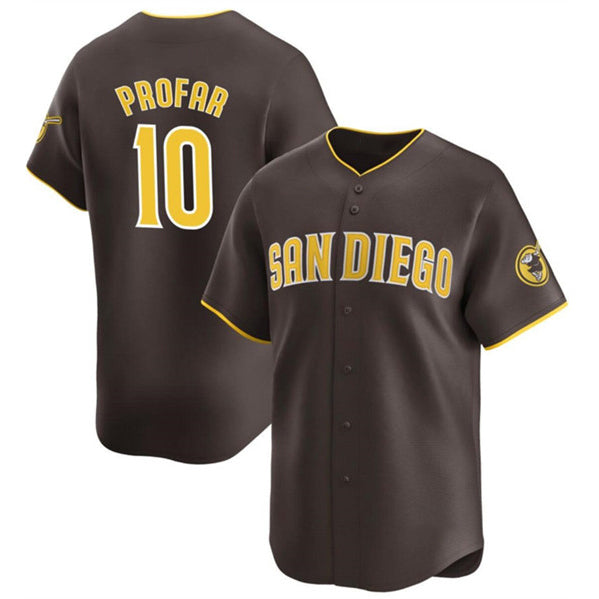 San Diego Padres #10 Jurickson Profar Brown Puhics 2024 Away Limited Stitched Jersey