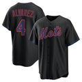 New York Mets #4 Francisco Alvarez Black Puhics Alternate Replica Jersey