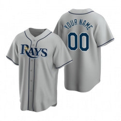 Custom Tampa Bay Rays Gray Puhics 2020 Stitched Cool Base Road Jersey