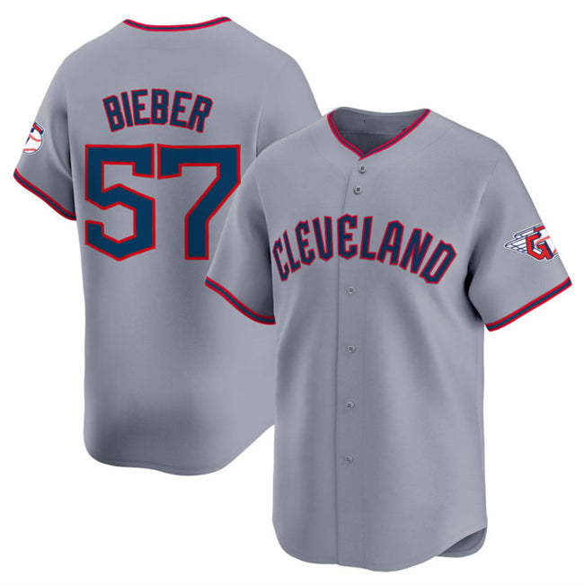 Cleveland Guardians #57 Shane Bieber Gray Puhics 2025 Alternate Limited Stitched Jersey