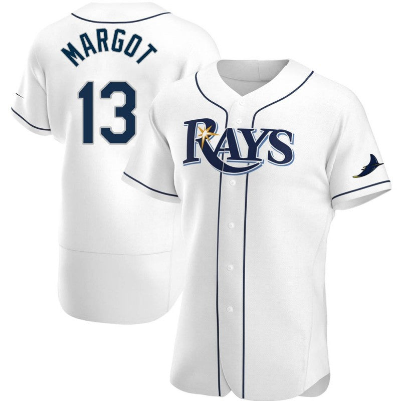 Tampa Bay Rays #13 Manuel Margot White Puhics Home Jersey