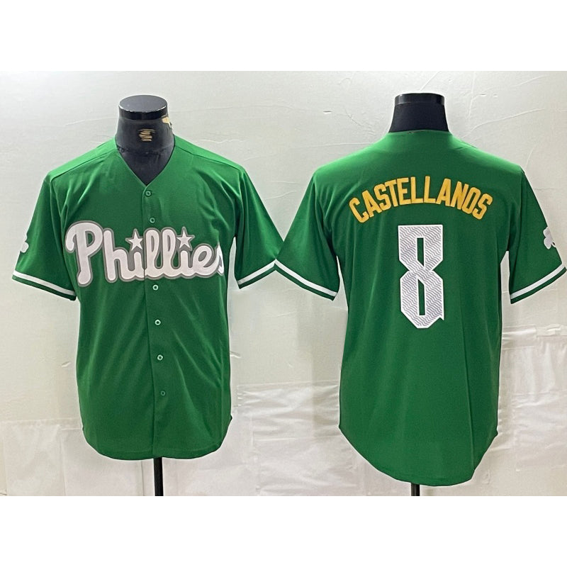 Philadelphia Phillies #8 Nick Castellanos Green Puhics 2024 City Connect Stitched Jersey