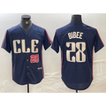 Cleveland Guardians #28 Tanner Bibee Number Navy Puhics 2024 City Connect Limited Stitched Jersey