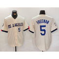 Los Angeles Dodgers #5 Freddie Freeman Number Cream Puhics 2024 City Connect Limited Stitched Jerseys