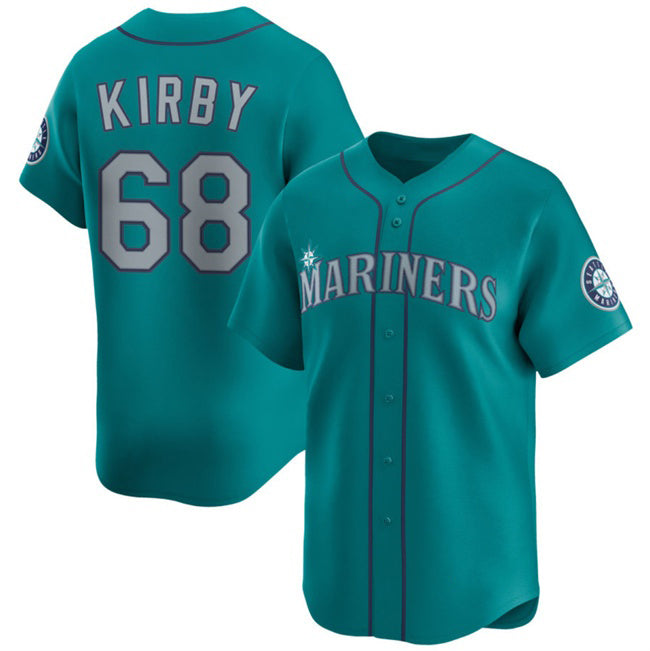 Seattle Mariners #68 George Kirby Aqua Puhics Limited Stitched Jersey