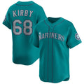 Seattle Mariners #68 George Kirby Aqua Puhics Limited Stitched Jersey