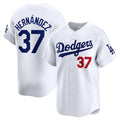 Los Angeles Dodgers #37 Teoscar Hernandez White Puhics 2024 Home Limited Stitched Jersey