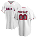 Custom Los Angeles Angels White Puhics Home Replica Jersey