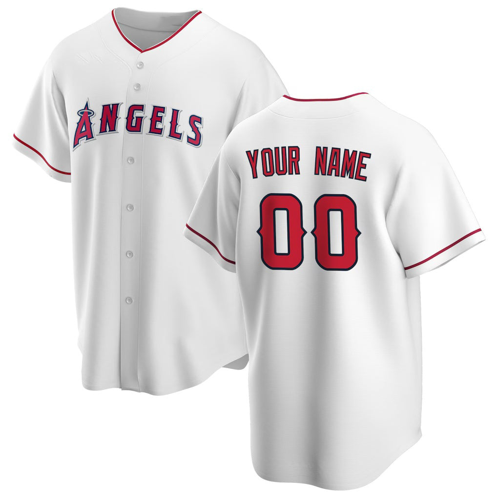 Custom Los Angeles Angels White Puhics Home Replica Jersey