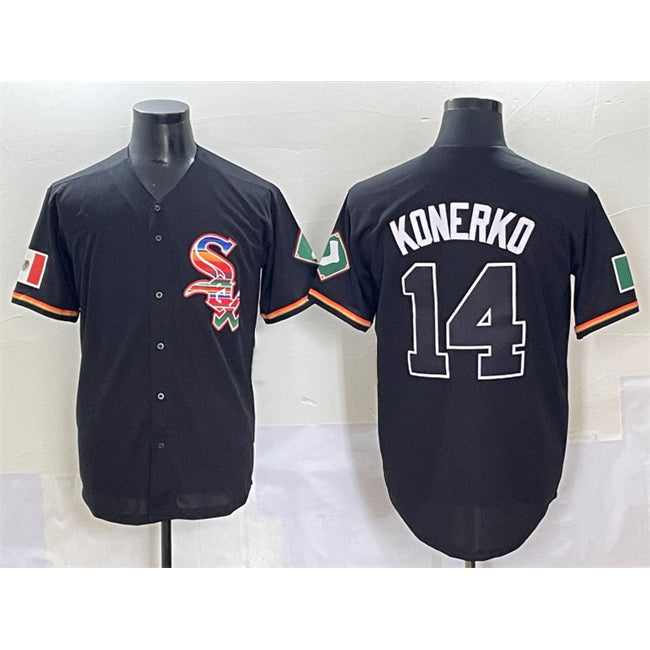 Chicago White Sox #14 Paul Konerko Black Puhics Mexico Limited Stitched Jersey
