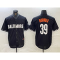 Baltimore Orioles #39 Corbin Burnes Black Puhics 2023 City Connect Cool Base Stitched Jersey