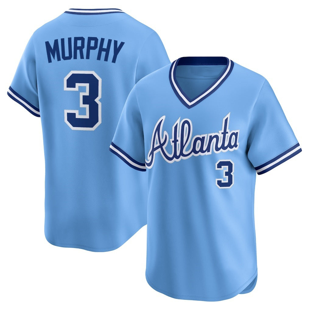 Atlanta Braves #3 Dale Murphy Light Blue Puhics Throwback Cooperstown Collection Limited Jersey