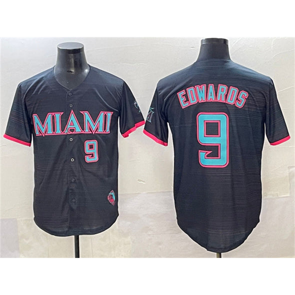 Miami Marlins #9 Xavier Edwards Black Puhics 2025 City Connect Limited Stitched Jersey