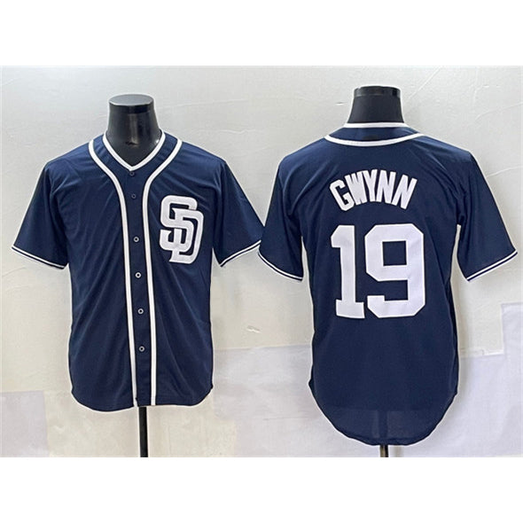 San Diego Padres #19 Tony Gwynn Navy Puhics Cool Base Stitched Jersey