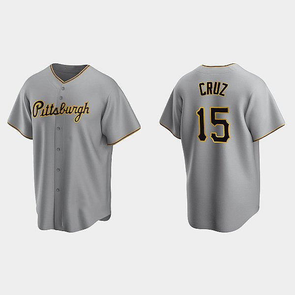 Pittsburgh Pirates #15 Oneil Cruz Gray Puhics Road Cool Base Jersey