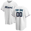 Custom Miami Marlins White Puhics Home Replica Jersey