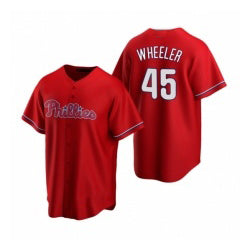 Philadelphia Phillies #45 Zack Wheeler Red Puhics Alternate Stitched Jersey