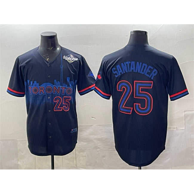 Toronto Blue Jays #25 Anthony Santander Navy Puhics 2025 World Series City Connect Limited Stitched Jersey