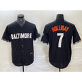 Baltimore Orioles #7 Jackson Holliday Black Puhics 2023 City Connect Cool Base Stitched Jersey