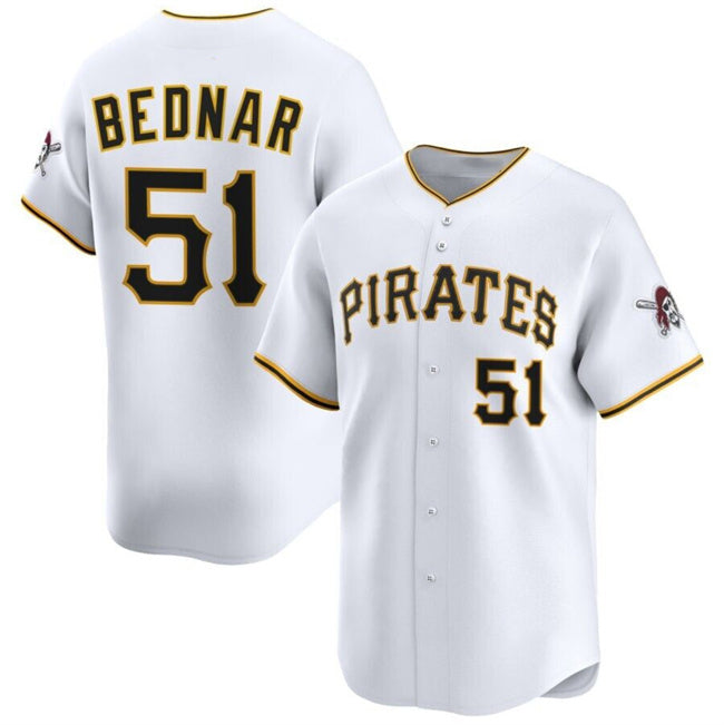 Pittsburgh Pirates #51 David Bednar White Puhics 2025 Home Limited Stitched Jersey
