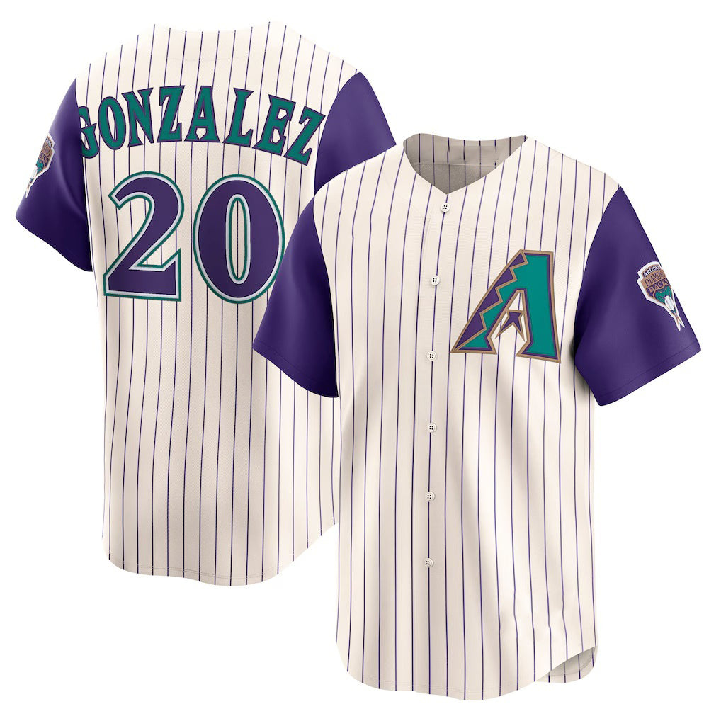Arizona Diamondbacks #20 Luis Gonzalez Cream Puhics Throwback Cooperstown Collection Limited Jersey