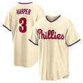 Philadelphia Phillies #3 Bryce Harper Cream Puhics Alternate Replica Jersey