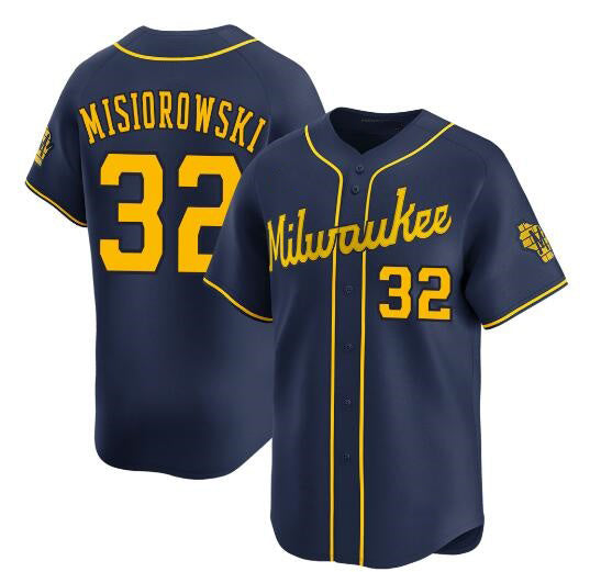 Milwaukee Brewers #32 Jacob Misiorowski Navy Puhics Alternate Limited Stitched Jersey