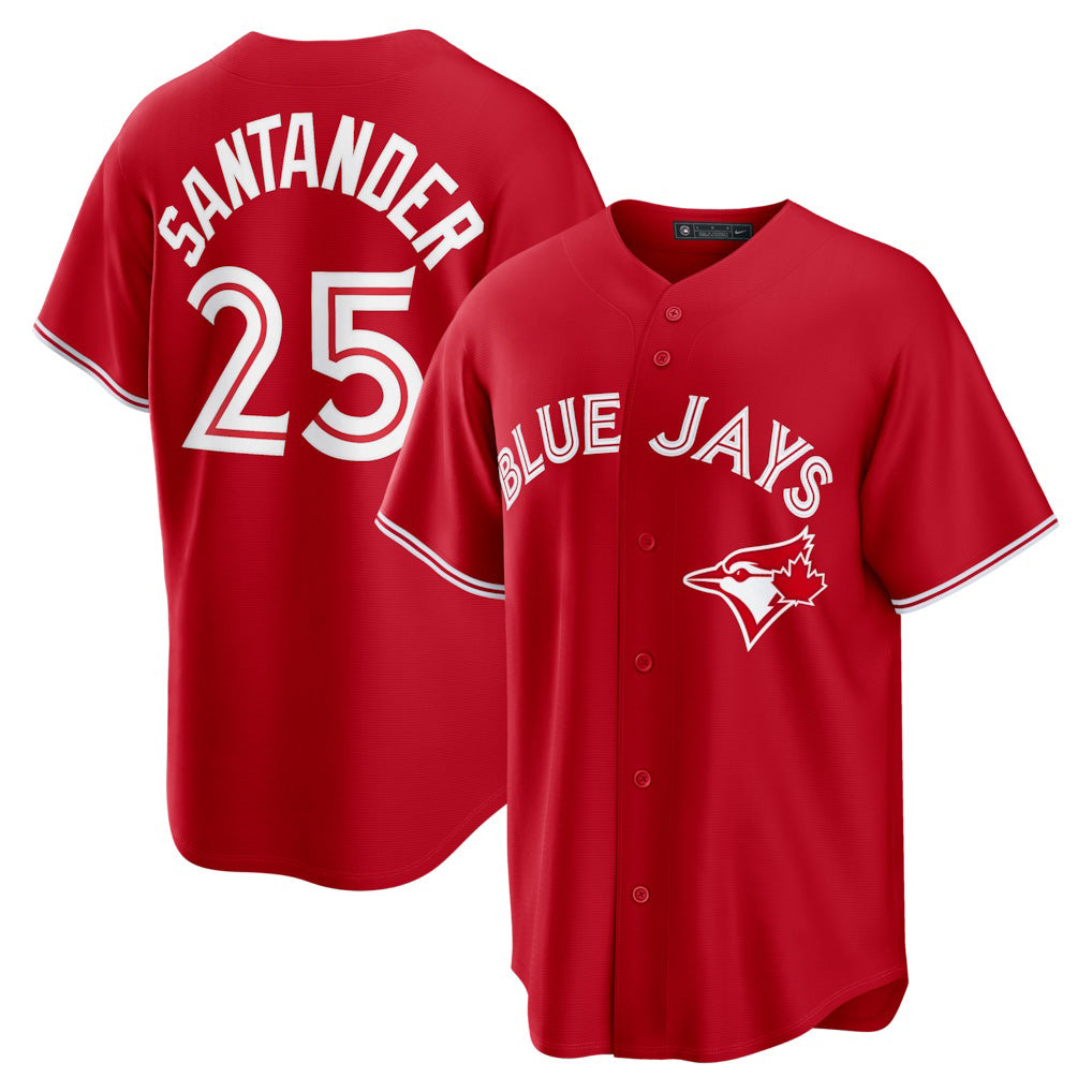Toronto Blue Jays #25 Anthony Santander Red Puhics Canada Day Replica Jersey
