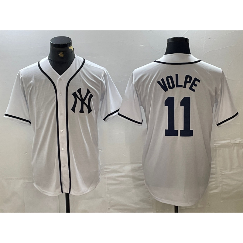 New York Yankees #11 Anthony Volpe White Puhics Fashion Cool Base Jersey