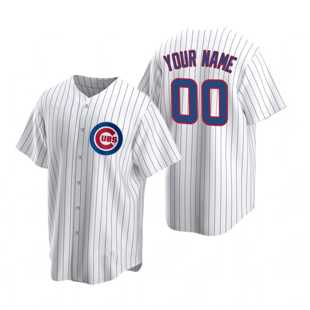 Custom Chicago Cubs White Puhics Stitched Cool Base Home Jersey