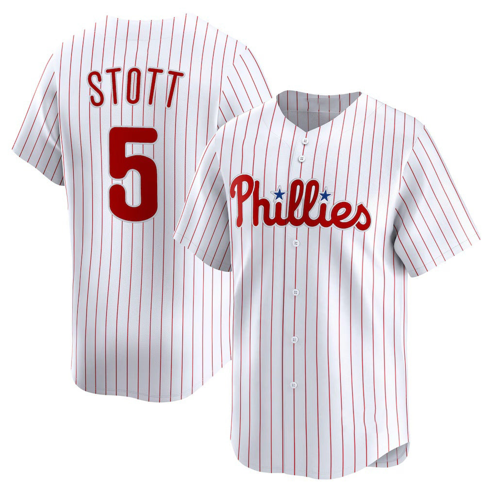 Philadelphia Phillies #5 Bryson Stott White Puhics Home Limited Player Jersey
