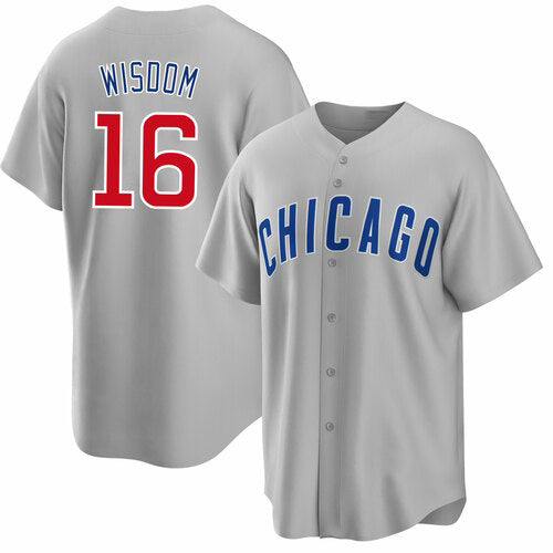 Chicago Cubs #16 Patrick Wisdom Gray Puhics Cool Base Stitched Jersey