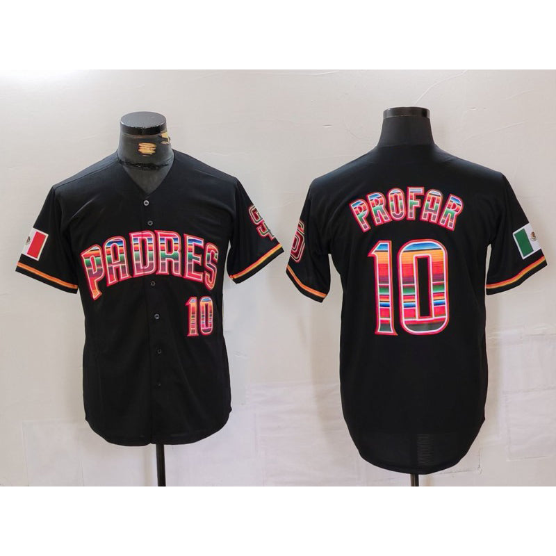 San Diego Padres #10 Jurickson Profar Black Puhics Mexico Cool Base Stitched Jersey